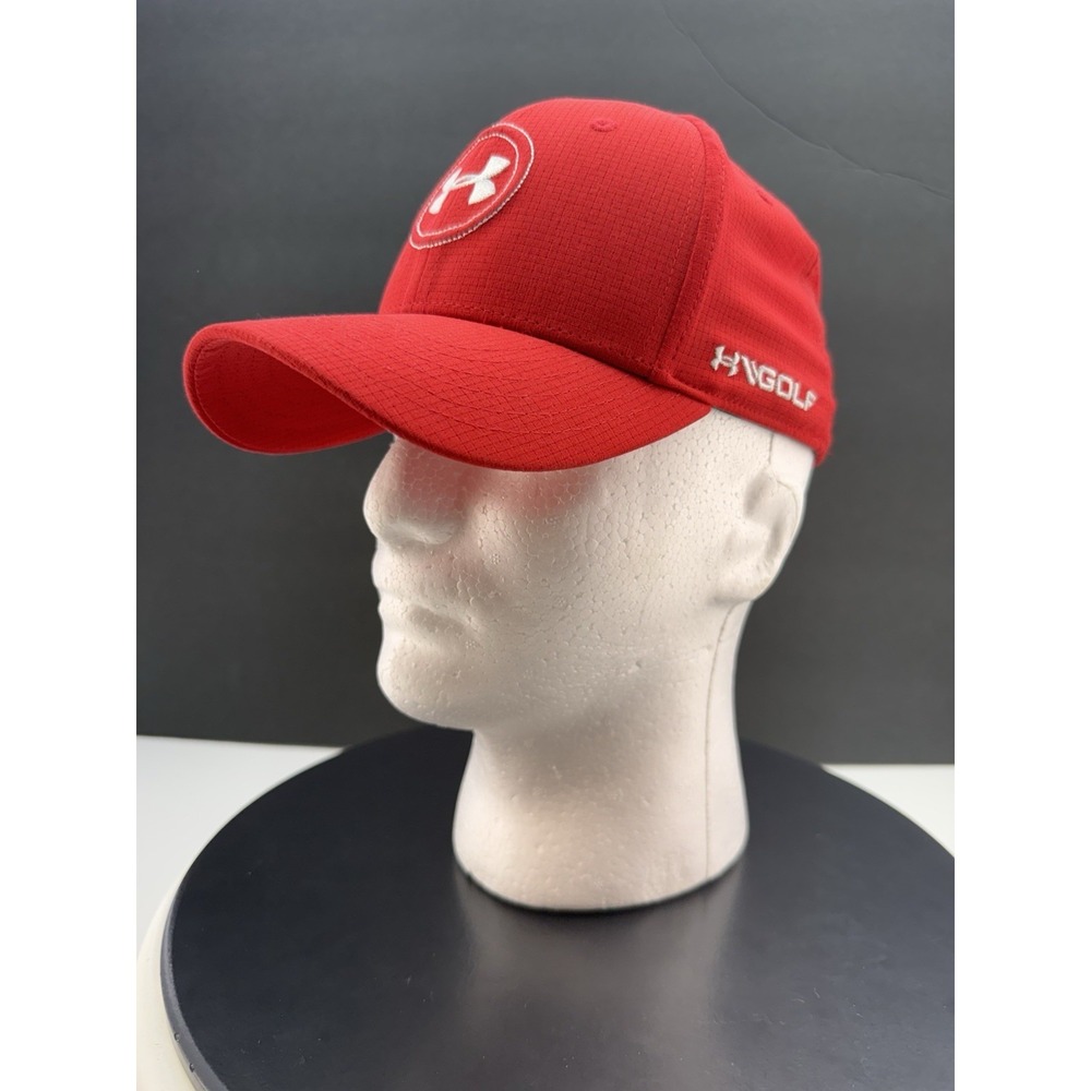 Under Armour Jordan Spieth Drive Golf Hat Red Youth Size SM/MD‎ Fitted Cap